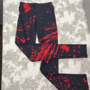 Black leggings with blood splatter style design actual photos in selection LB1